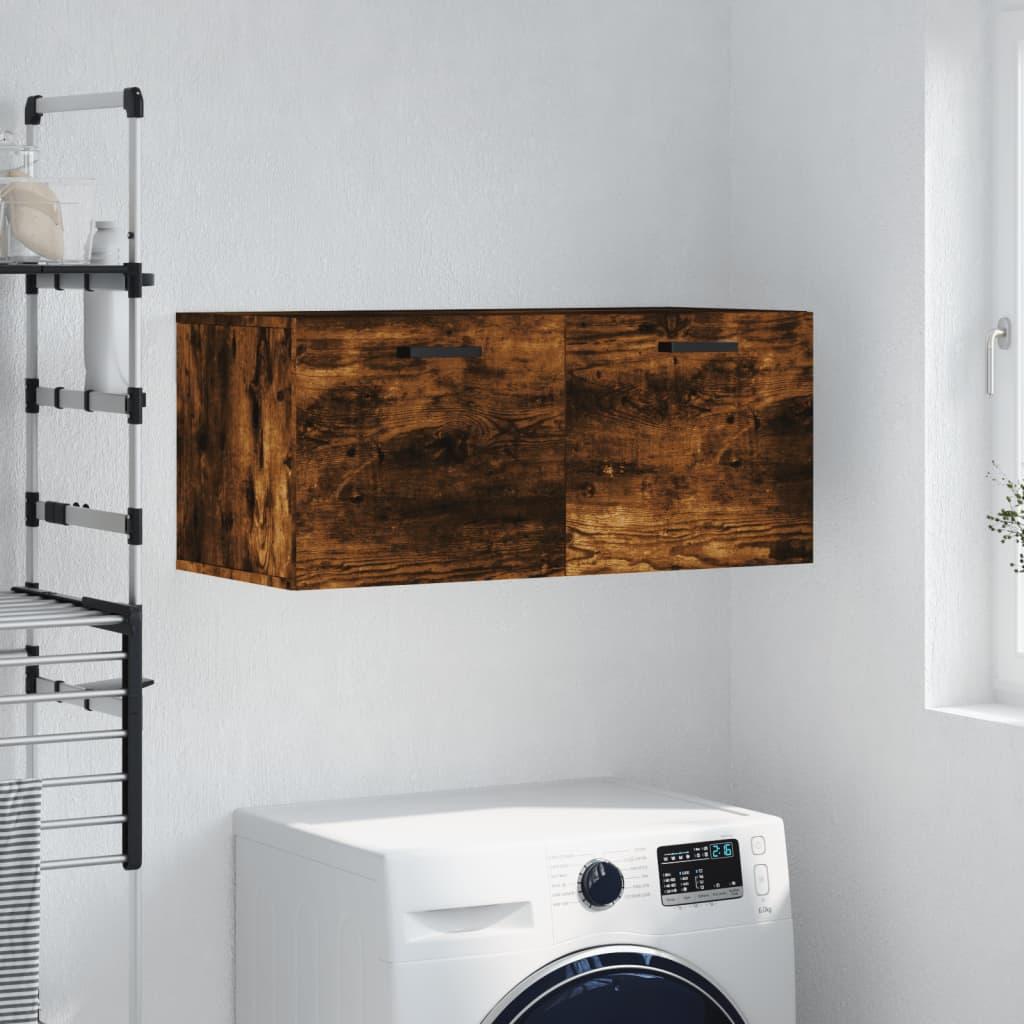 Vægskab 80x36,5x35 cm konstrueret træ røget egetræsfarve