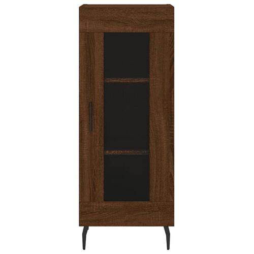 Skænk 34,5x34x90 cm konstrueret træ brun egetræsfarve