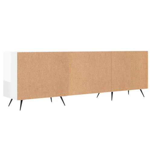 Tv-bord 150x30x50 cm konstrueret træ hvid højglans