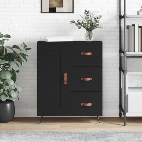 Skænk 69,5x34x90 cm konstrueret træ sort