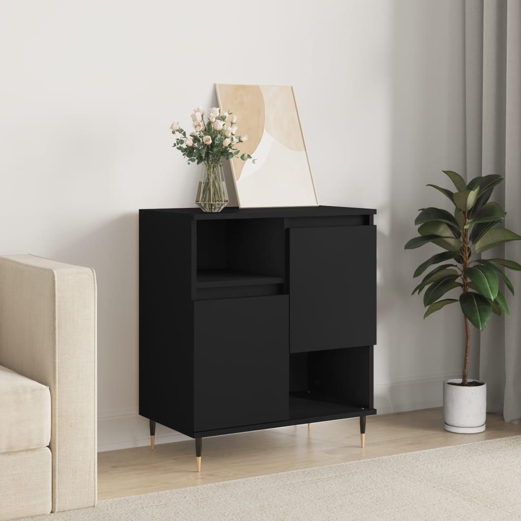 Skænk 60x35x70 cm konstrueret træ sort