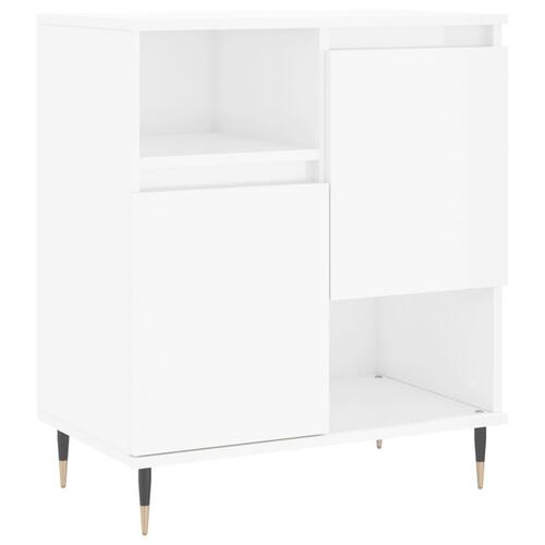 Skænk 60x35x70 cm konstrueret træ hvid højglans