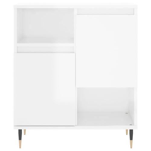 Skænk 60x35x70 cm konstrueret træ hvid højglans