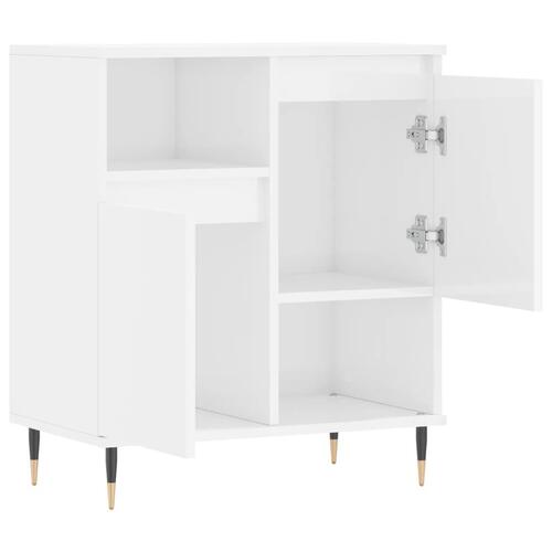 Skænk 60x35x70 cm konstrueret træ hvid højglans