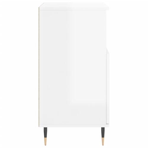 Skænk 60x35x70 cm konstrueret træ hvid højglans