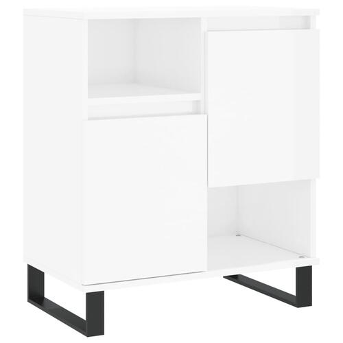 Skænk 60x35x70 cm konstrueret træ hvid højglans