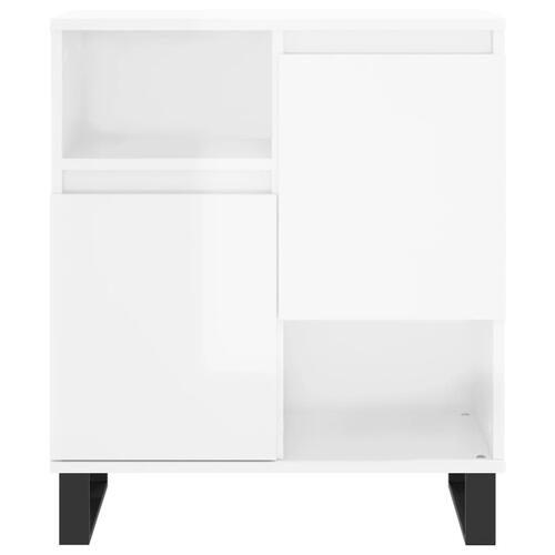 Skænk 60x35x70 cm konstrueret træ hvid højglans