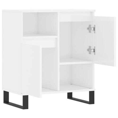 Skænk 60x35x70 cm konstrueret træ hvid højglans