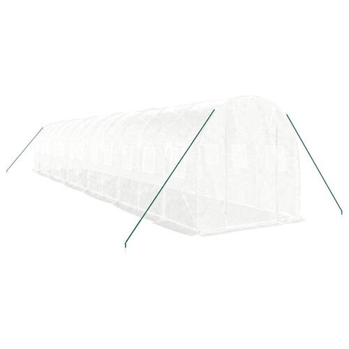 Drivhus med stålstel 24 m² 12x2x2 m hvid