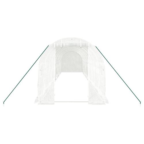 Drivhus med stålstel 20 m² 10x2x2 m hvid