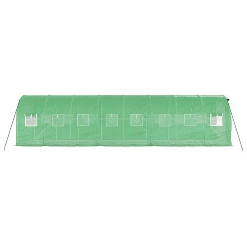Drivhus med stålstel 16 m² 8x2x2 m grøn