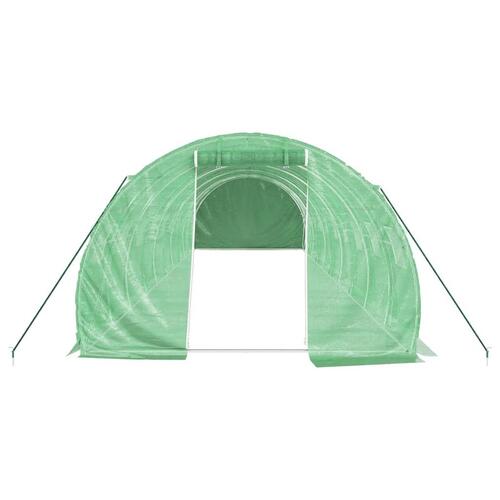 Drivhus med stålstel 30 m² 10x3x2 m grøn