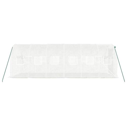 Drivhus med stålstel 12 m² 6x2x2 m hvid