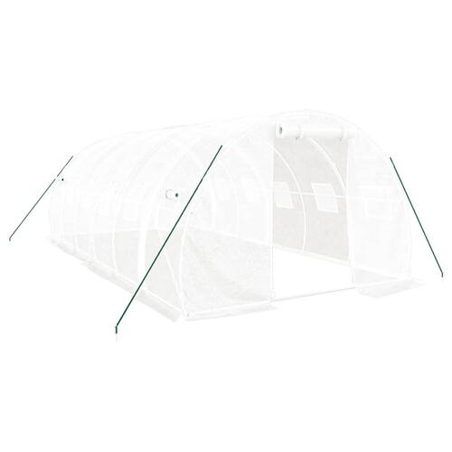 Drivhus med stålstel 18 m² 6x3x2 m hvid