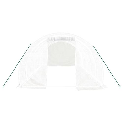 Drivhus med stålstel 18 m² 6x3x2 m hvid