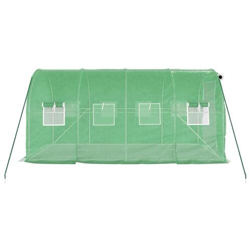 Drivhus med stålstel 8 m² 4x2x2 m grøn