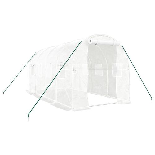 Drivhus med stålstel 8 m² 4x2x2 m hvid