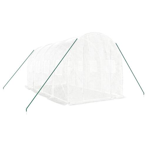 Drivhus med stålstel 8 m² 4x2x2 m hvid