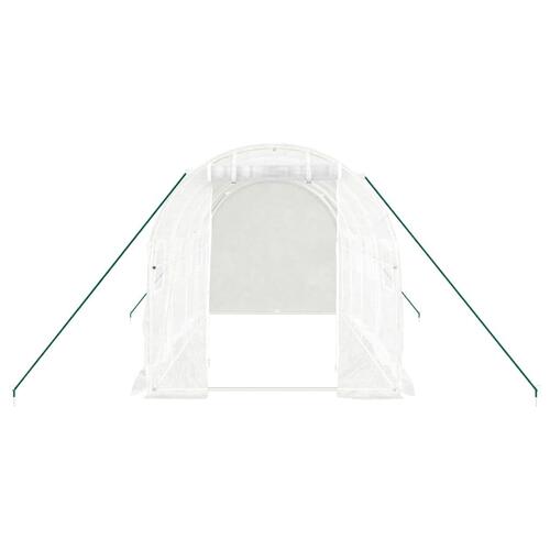 Drivhus med stålstel 8 m² 4x2x2 m hvid