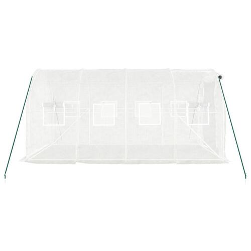 Drivhus med stålstel 8 m² 4x2x2 m hvid