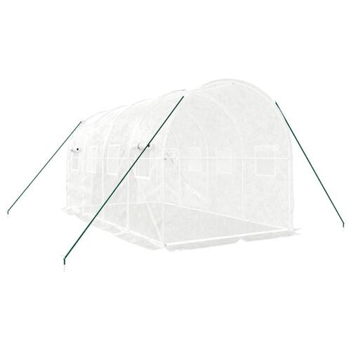 Drivhus med stålstel 8 m² 4x2x2 m hvid
