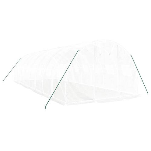 Drivhus med stålstel 24 m² 8x3x2 m hvid
