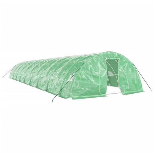 Drivhus med stålstel 90 m² 18x5x2,3 m grøn