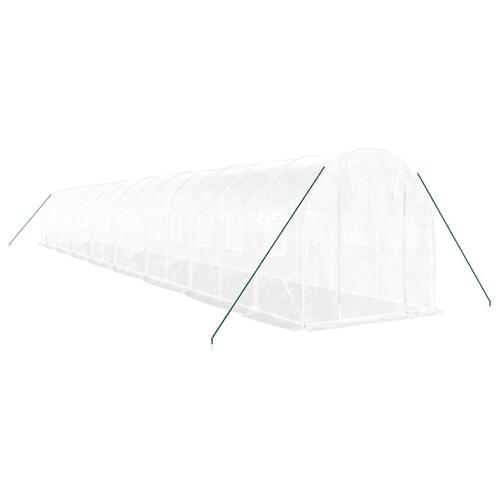 Drivhus med stålstel 32 m² 16x2x2 m hvid