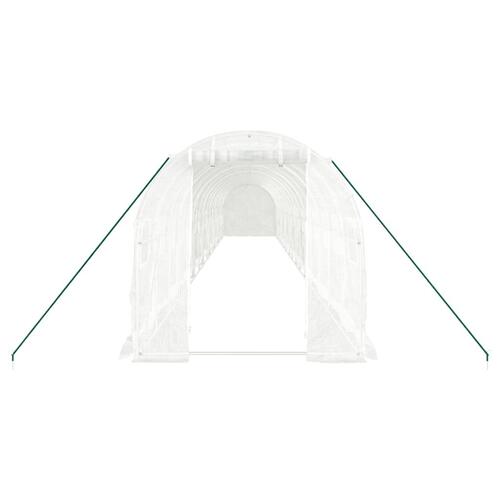 Drivhus med stålstel 32 m² 16x2x2 m hvid