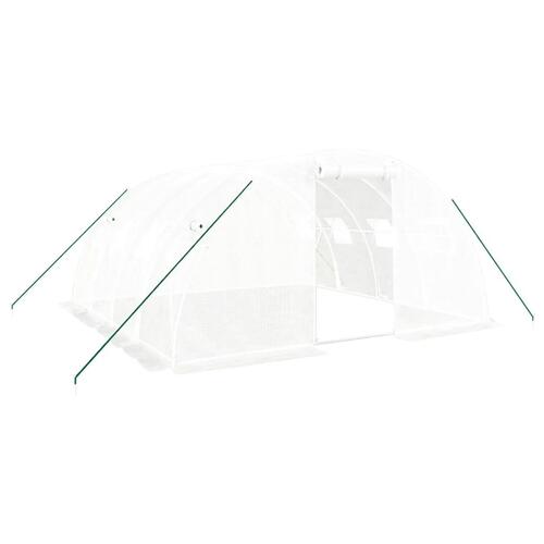 Drivhus med stålstel 16 m² 4x4x2 m hvid