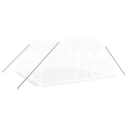 Drivhus med stålstel 16 m² 4x4x2 m hvid