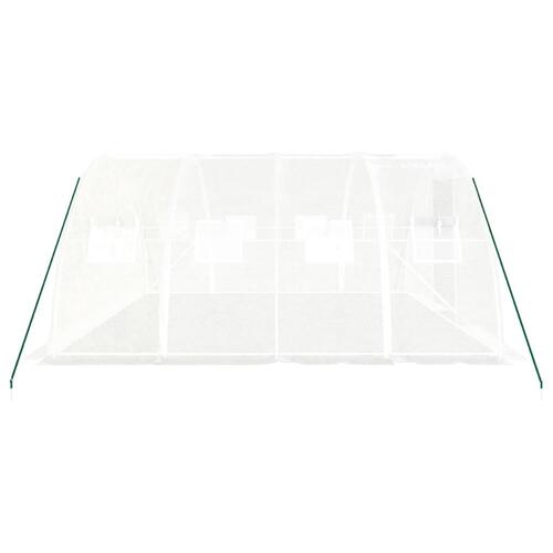 Drivhus med stålstel 16 m² 4x4x2 m hvid