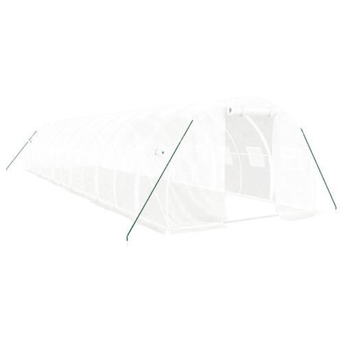 Drivhus med stålstel 36 m² 12x3x2 m hvid