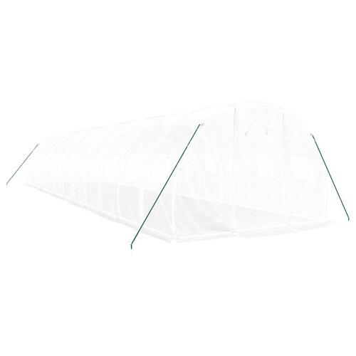 Drivhus med stålstel 36 m² 12x3x2 m hvid