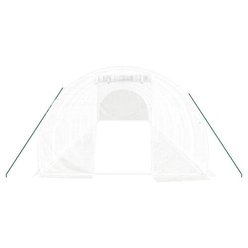 Drivhus med stålstel 36 m² 12x3x2 m hvid