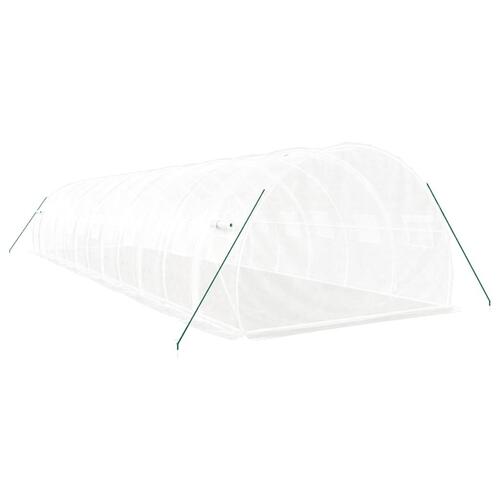 Drivhus med stålstel 36 m² 12x3x2 m hvid