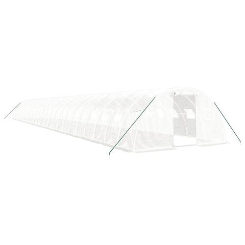 Drivhus med stålstel 96 m² 24x4x2 m hvid
