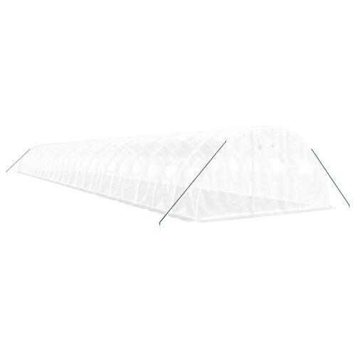 Drivhus med stålstel 96 m² 24x4x2 m hvid