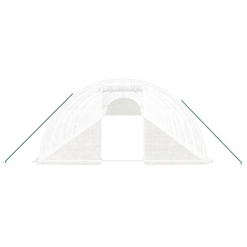 Drivhus med stålstel 96 m² 24x4x2 m hvid