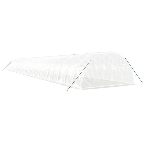 Drivhus med stålstel 96 m² 24x4x2 m hvid