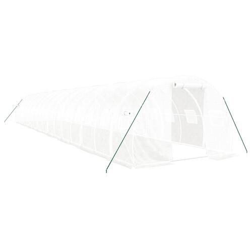 Drivhus med stålstel 48 m² 16x3x2 m hvid