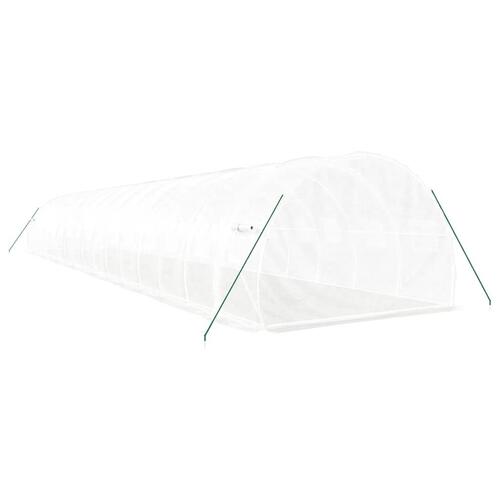 Drivhus med stålstel 48 m² 16x3x2 m hvid