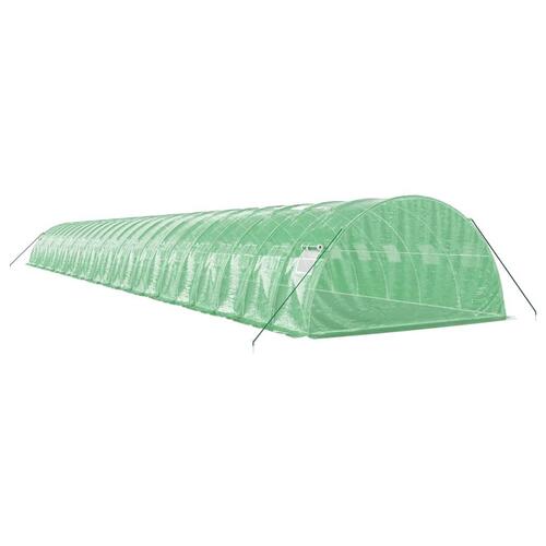 Drivhus med stålstel 96 m² 24x4x2 m grøn