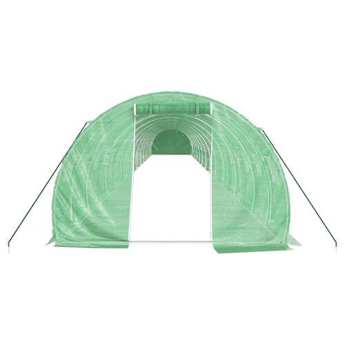 Drivhus med stålstel 72 m² 24x3x2 m grøn