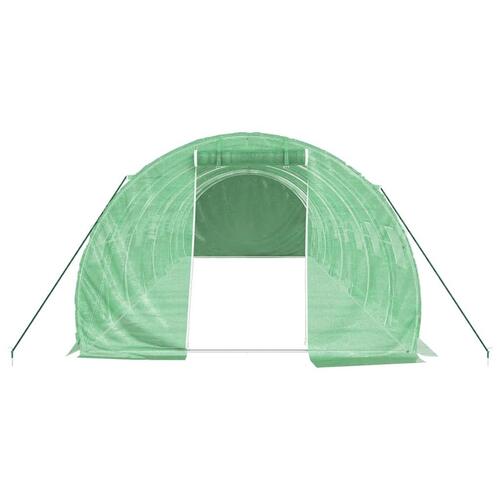 Drivhus med stålstel 24 m² 8x3x2 m grøn