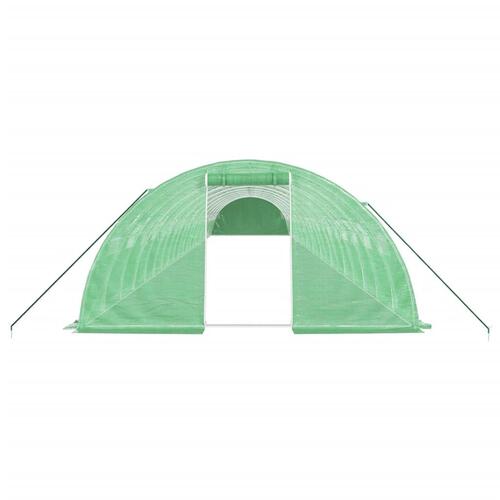 Drivhus med stålstel 88 m² 22x4x2 m grøn