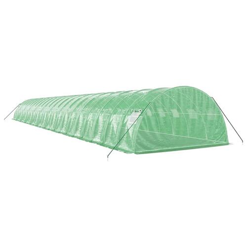 Drivhus med stålstel 88 m² 22x4x2 m grøn