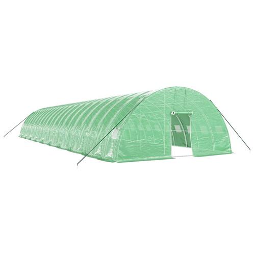 Drivhus med stålstel 120 m² 20x6x2,85 m grøn