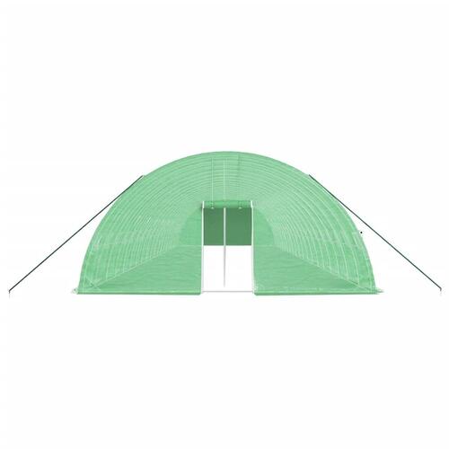 Drivhus med stålstel 120 m² 20x6x2,85 m grøn