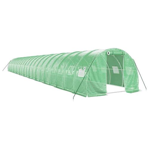 Drivhus med stålstel 66 m² 22x3x2 m grøn